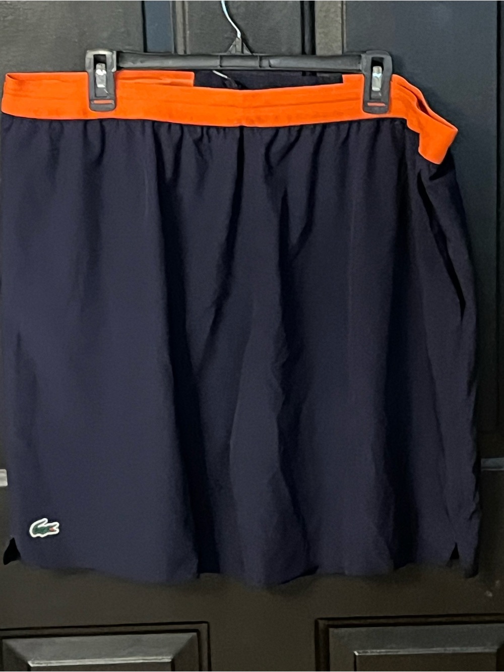Lacoste sport Novakdjokovic Navy A-Line Skirt with Bright Orange Waistband